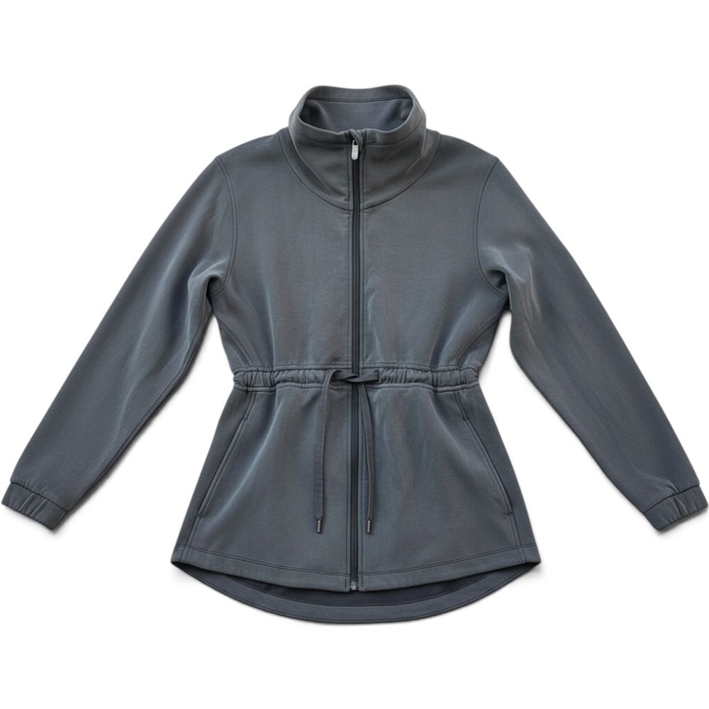 Lululemon Softstreme Cinch-Waist Jacket Graphite Grey Full Zip Sporty Athletic 4